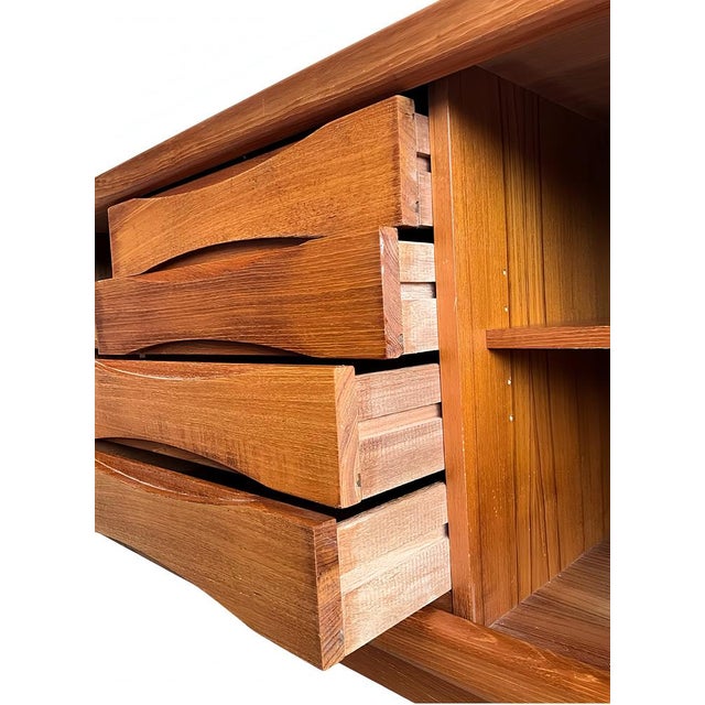 Vintage Danish Modern Cabinetmaker Teak Sideboard with Sliding Doors attributed to H.P. Hansen, Denmark, 1960s For Sale - Image 16 of 18
