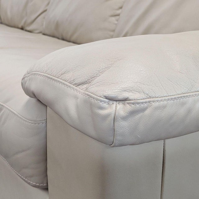 Animal Skin Italsofa 3-Seat Sofa in Beige Leather For Sale - Image 7 of 9