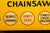 Vintage Clinton Chainsaws Flange Advertising Sign For Sale - Image 4 of 9