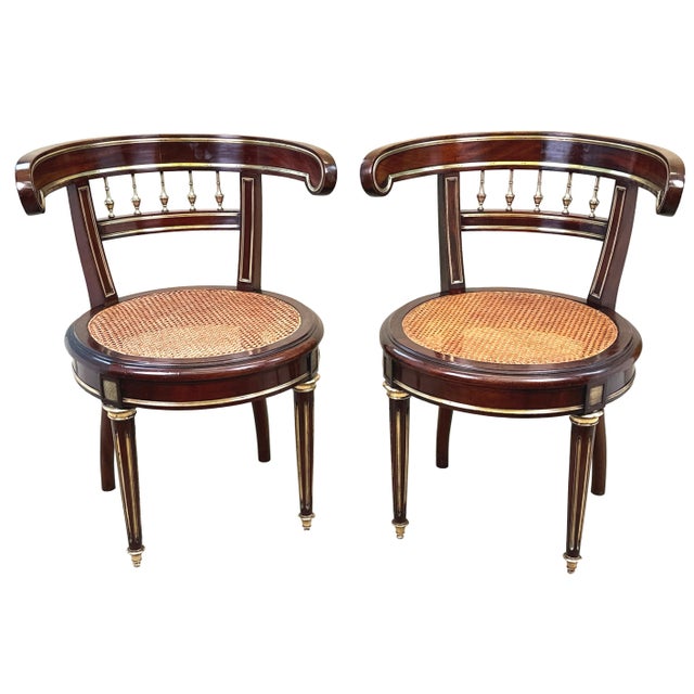 19th Century French Mahogany Salon Chairs, Set of 2 For Sale - Image 10 of 16