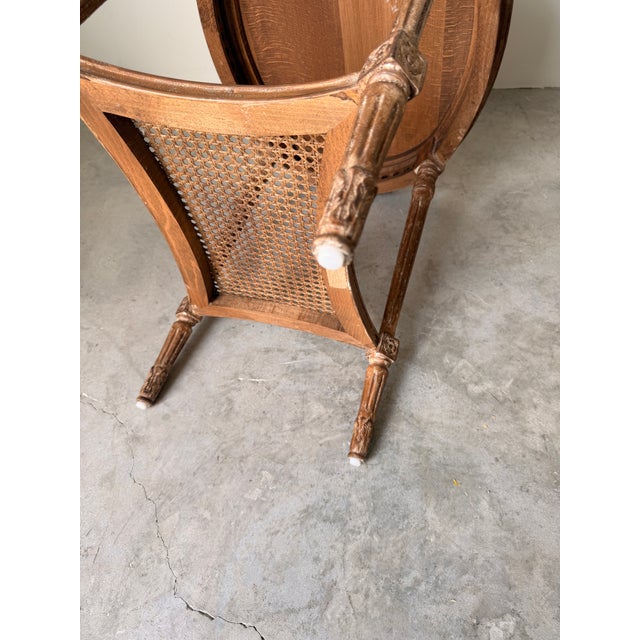 Modern Neoclassical Louis XVI Style Oval Side Tables With Cane Shelves – A Pair For Sale - Image 15 of 15