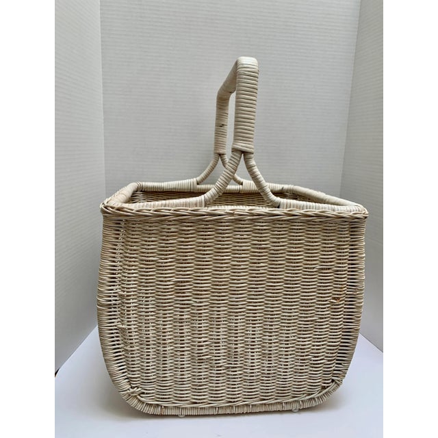 Large Rustic Vintage Storage Decor Basket For Sale - Image 9 of 9