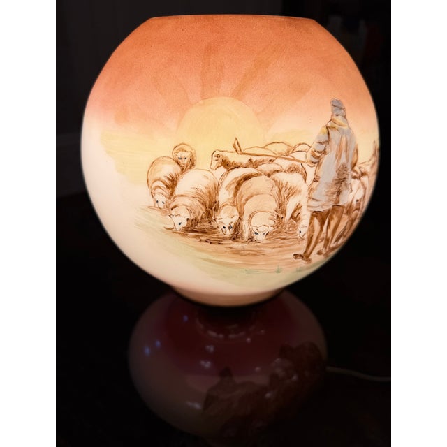 Rare Antique Victorian Gone With the Wind Lamp Matching Hand-Painted Companion Shades For Sale - Image 10 of 15