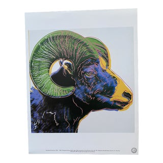 1980s Andy Warhol Estate "Bighorn Ram -1983" Pop Art Vintage Lithograph Print For Sale