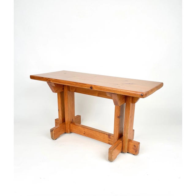 Charlotte Perriand Pine Bench or Side Table in the Style of Charlotte Perriand, France, 1970s For Sale - Image 4 of 15