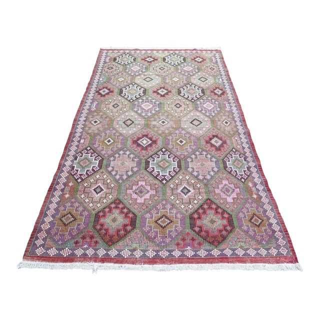 Vintage Turkish Kilim Rug 6'x10' For Sale