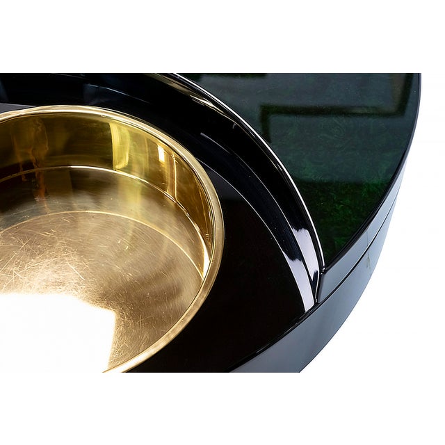 Italian Mario Sabot Yin Yang series mid-century coffee table from 1970s. This table is created ir round form with two...