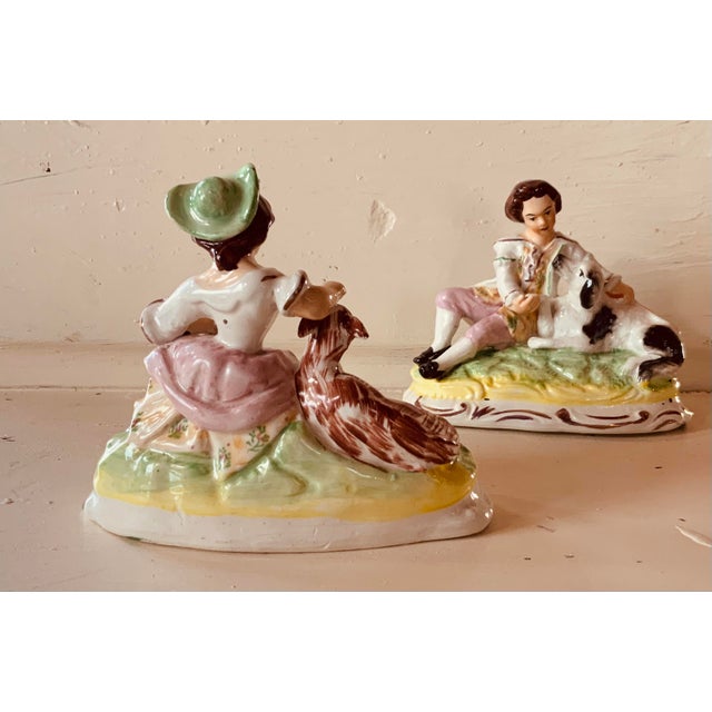 1900 - 1909 Captivating Pair of Early 20th Century English Staffordshire Mantle Figures For Sale - Image 5 of 12