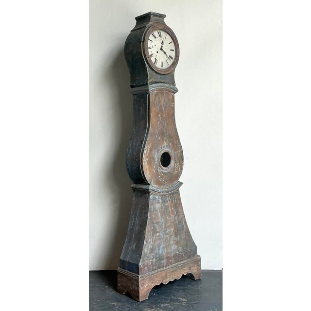 Vintage Patinated Gustavian Grandfather Clock For Sale - Image 11 of 14