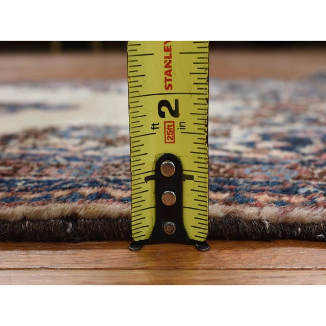 1900 - 1909 1900 2'x4' Ivory Antique Sarouk Mat Hand Knotted Pure Wool Open Field Medallion Rug For Sale - Image 5 of 6