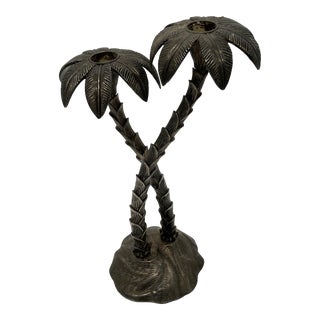 Silver Palm Tree Candlestick For Sale