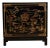 Drexel Heritage Hollywood Regency Chinoiserie Hand-Painted Black Lacquered Bar Cabinet For Sale