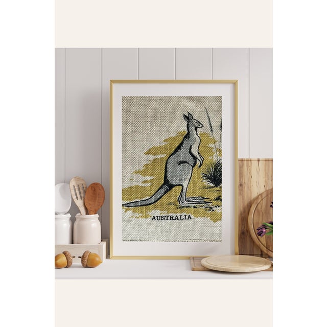 Bring a rare piece of authentic mid-century Australiana to your table or textile collection with this pristine, deadstock...
