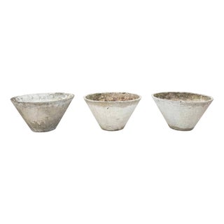1970s Tapered Concrete W. Guhl Eternit Planter A+ Patina, 3 Pieces, Attributed For Sale