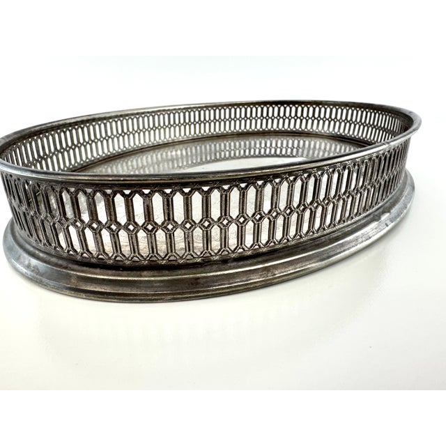 Vintage Italian Silverplate Pierced Gallery Tray by Wil For Sale In Little Rock - Image 6 of 10