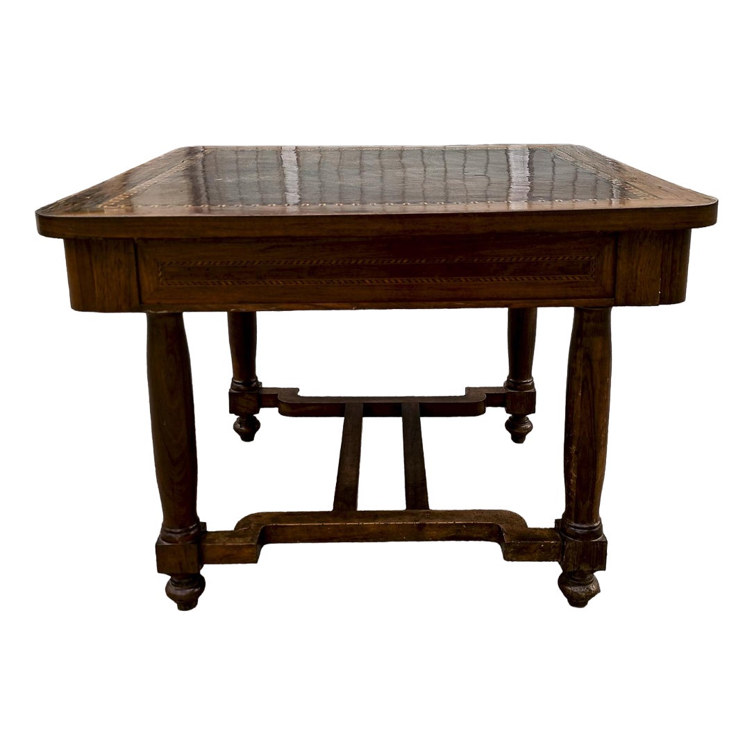 Liberty Table with Inlaid Plan | Chairish