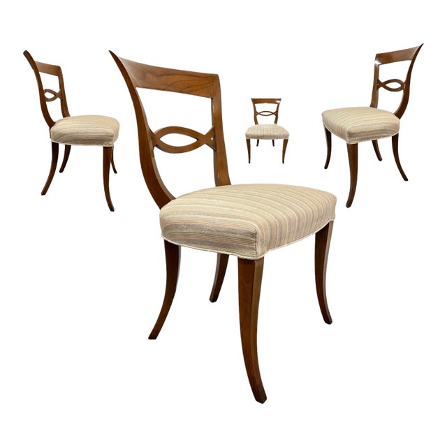 Vintage Biedermeier Style Side Chairs- Set of 4 For Sale