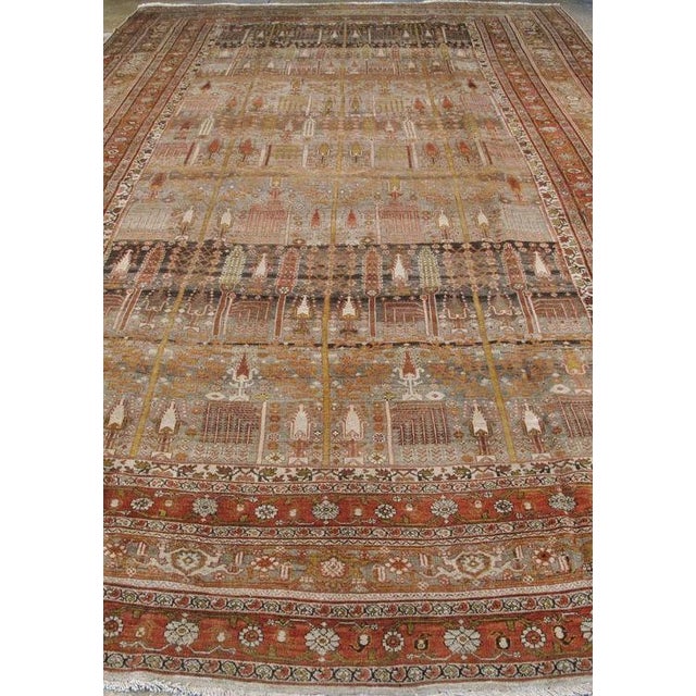 Persian Early 20th Century Willow Tree Earth Tone Persian Bidjar Rug - 10'8" x 18'3" For Sale - Image 3 of 5