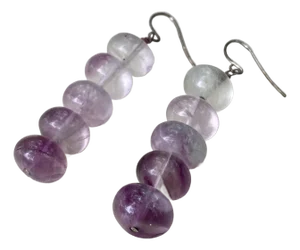 Tourmaline & Sterling Silver Modernist Earrings