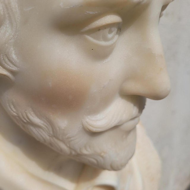 Shakespeare, White Bust, 1800s, Marble For Sale - Image 9 of 18
