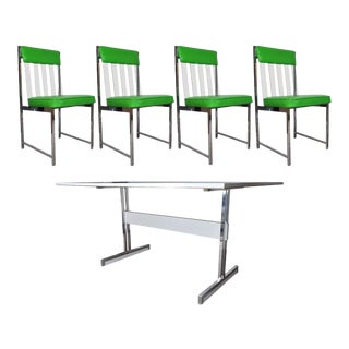 Vintage Mid Century Modern Chrome & Lucite Daystrom Dining Set 4 Chairs Table For Sale