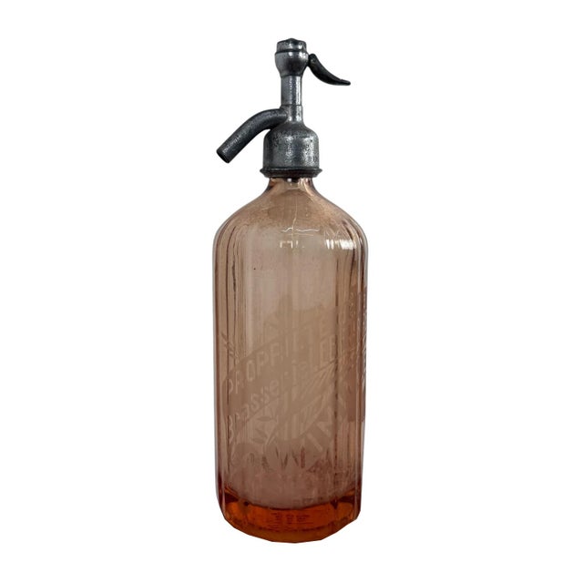 Pink Antique French Pink Glass Seltzer Bottle, 1890s For Sale - Image 8 of 8