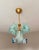 Vintage Custom Hand-Painted Italian Murano Style Light Blue Floral Pendant - Restored For Sale - Image 12 of 17