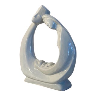 Postmodern Ceramic Family Sculpture Father Mother Baby For Sale