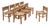 Vintage Chairs in Woven Straw and Wood by Charlotte Perriand, 1960s, Set of 8 For Sale