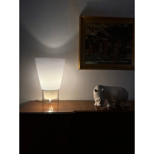 Mid-Century Modern 1970s Monumental Floor / Table Glass Table Lamp For Sale - Image 3 of 9