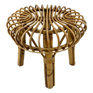 Italian Bamboo Stool attributed to Franco Albini, 1960s For Sale