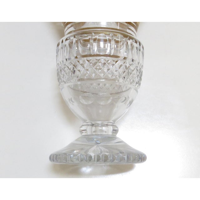 Vintage Moser Glassworks 24k Gold Incrusted Cut Crystal Vase For Sale In Madison - Image 6 of 11