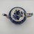 Charming vintage Japanese blue and white teapot featuring a classic Willow-style landscape rendered in deep cobalt blue...