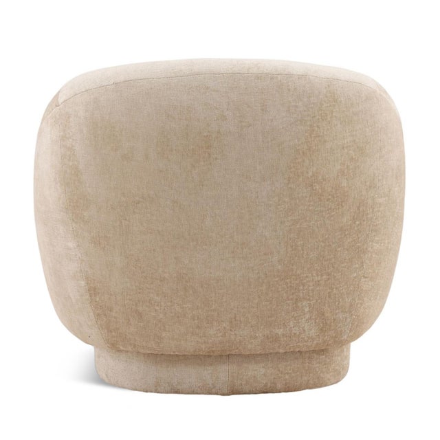 Light Sand Velvet Contemporary Accent Chair For Sale - Image 4 of 7