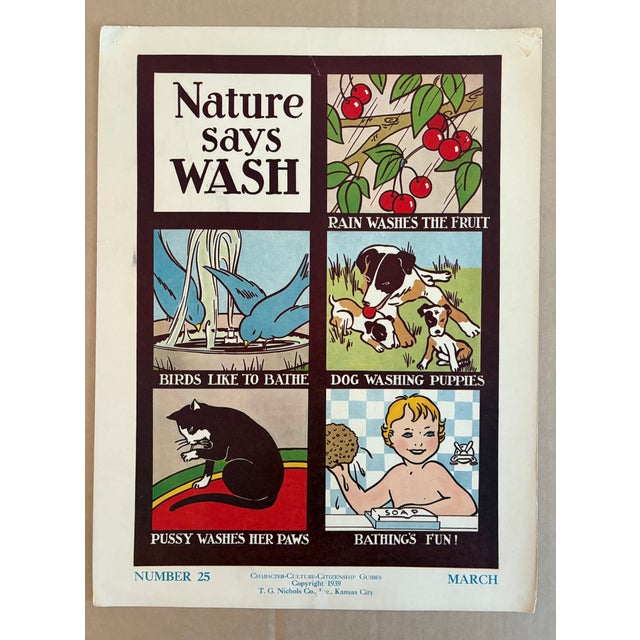 This poster was designed to grace a 1930's schoolroom, one of a wonderful series of character-building graphics for...