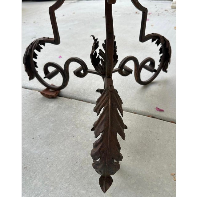 French Art Nouveau Iron Coffee Table With Italian Carrara Marble Top, Late 19th C. For Sale - Image 12 of 18