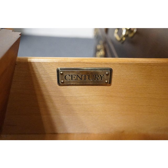 Brown Century Furniture Claridge Collection Solid Mahogany Traditional Style 76" Bombe Triple Dresser For Sale - Image 8 of 12