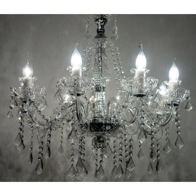 1990s Glass Crystal Chandelier from Unbekannt, 1990s For Sale - Image 5 of 7
