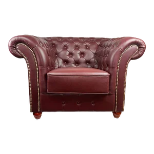 Pasargad Leather Chesterfield Chair