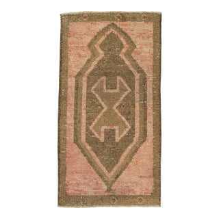 Turkish Mini Rug Oriental Hand Knotted Vintage Rug 1'8" x 3'2" #21169 For Sale