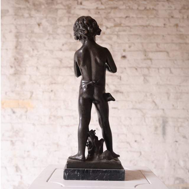 19th Century French Bronze Figural Sculpture of a Boy For Sale - Image 4 of 4