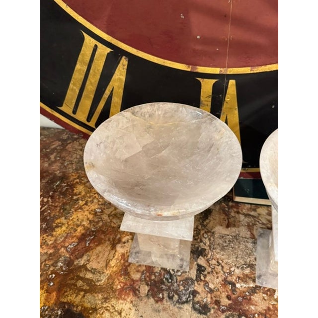 Pair of Large Scale Rock Crystal Tazzas For Sale - Image 4 of 8