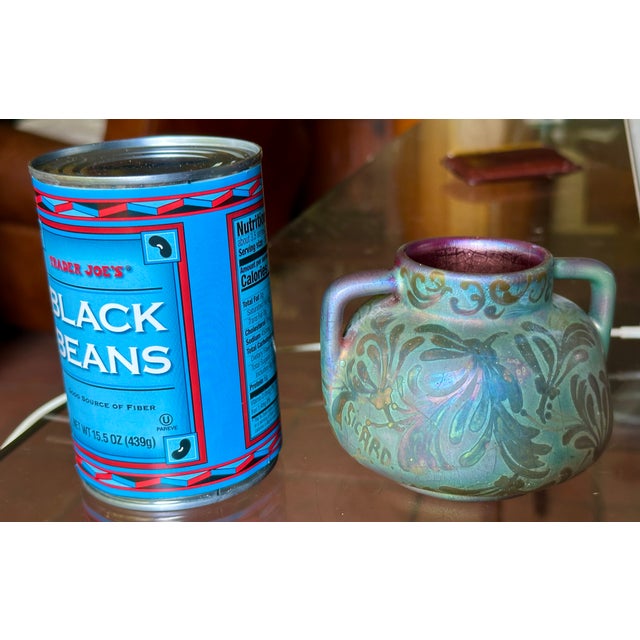 Here we have a super Weller Sicard iridescent vase with handles , an exquisite example , very good condition with no...
