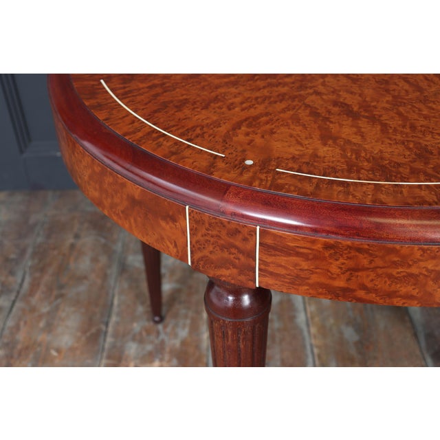 Art Deco French Burr Yew Games Table, 1925 For Sale - Image 6 of 16