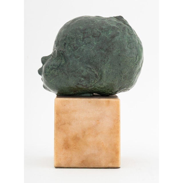 Late 20th Century Jacob Epstein Style Sleeping Baby Bronze Sculpture For Sale - Image 5 of 8