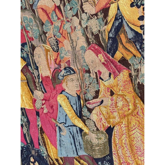 Vintage French Hand Printed Tapestry Vendanges Museum Design, 1970s For Sale - Image 10 of 18
