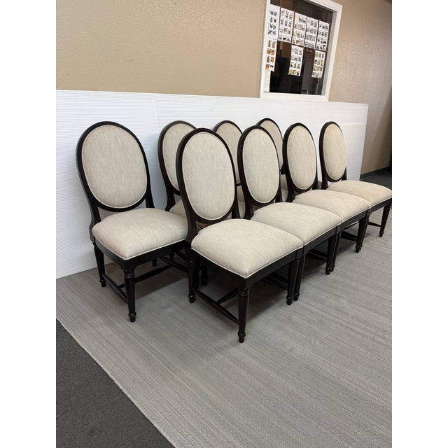 French Alexandre Furniture Co. Louis XVI Style Dining Chairs, Set of Eight For Sale - Image 3 of 13