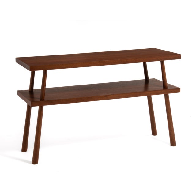 1950s T. H. Robsjohn-Gibbings Widdicomb Walnut Console Hall Table 1952 Restored For Sale - Image 5 of 18