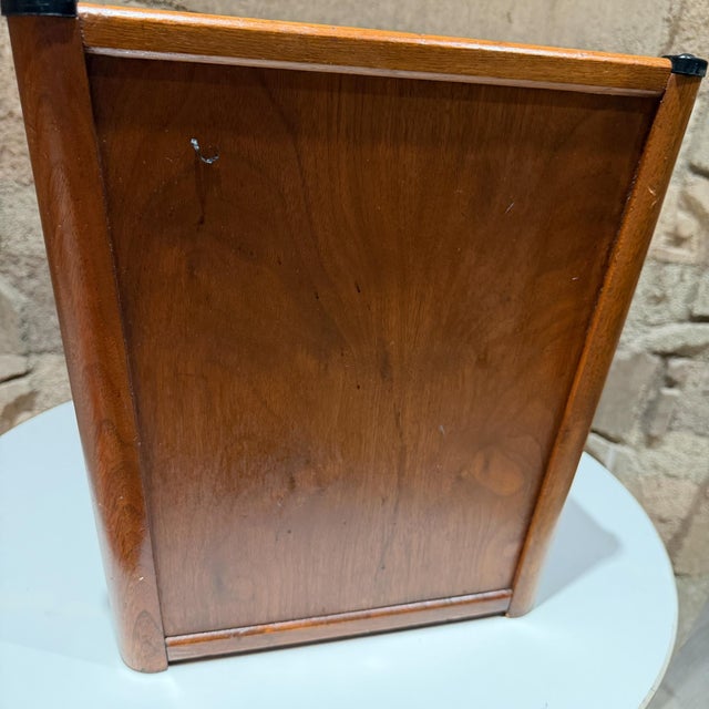 Mid-Century Modern Wood Walnut Waste Basket Paper Barrel Nucraft For Sale - Image 12 of 17