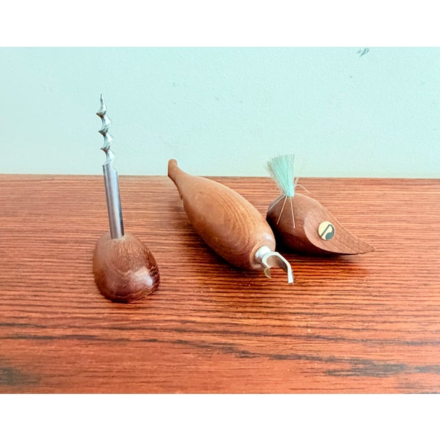Bird Corkscrew and Bottle Opener in Teak attributed to Arne Basse, 1960s For Sale - Image 4 of 8